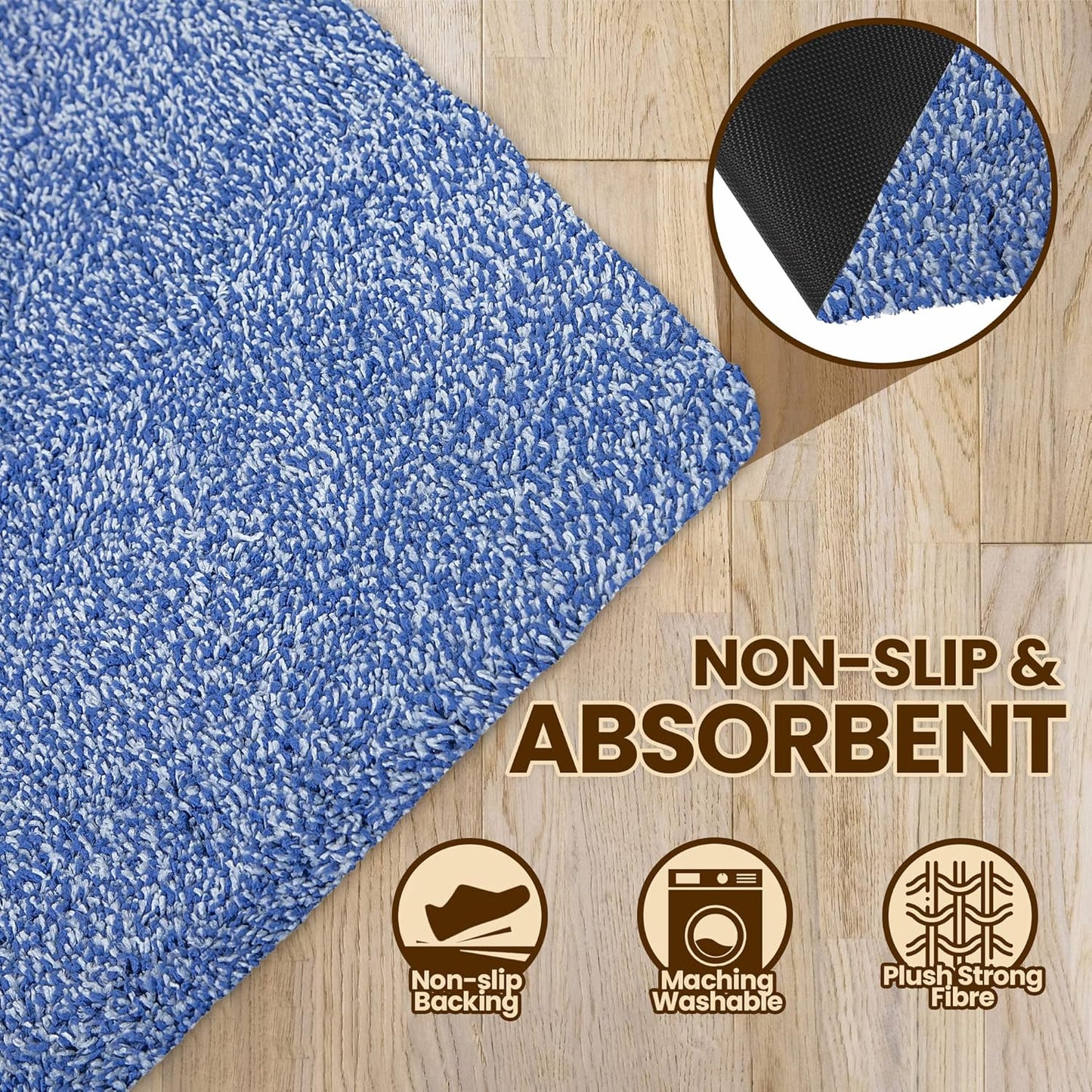Premium Microfiber Indoor Door Mat – 36"x72" Washable Entry Mat, Non-Slip, Waterproof Backing, Super Absorbent, Low Profile Entryway Doormat for Indoor Entrance