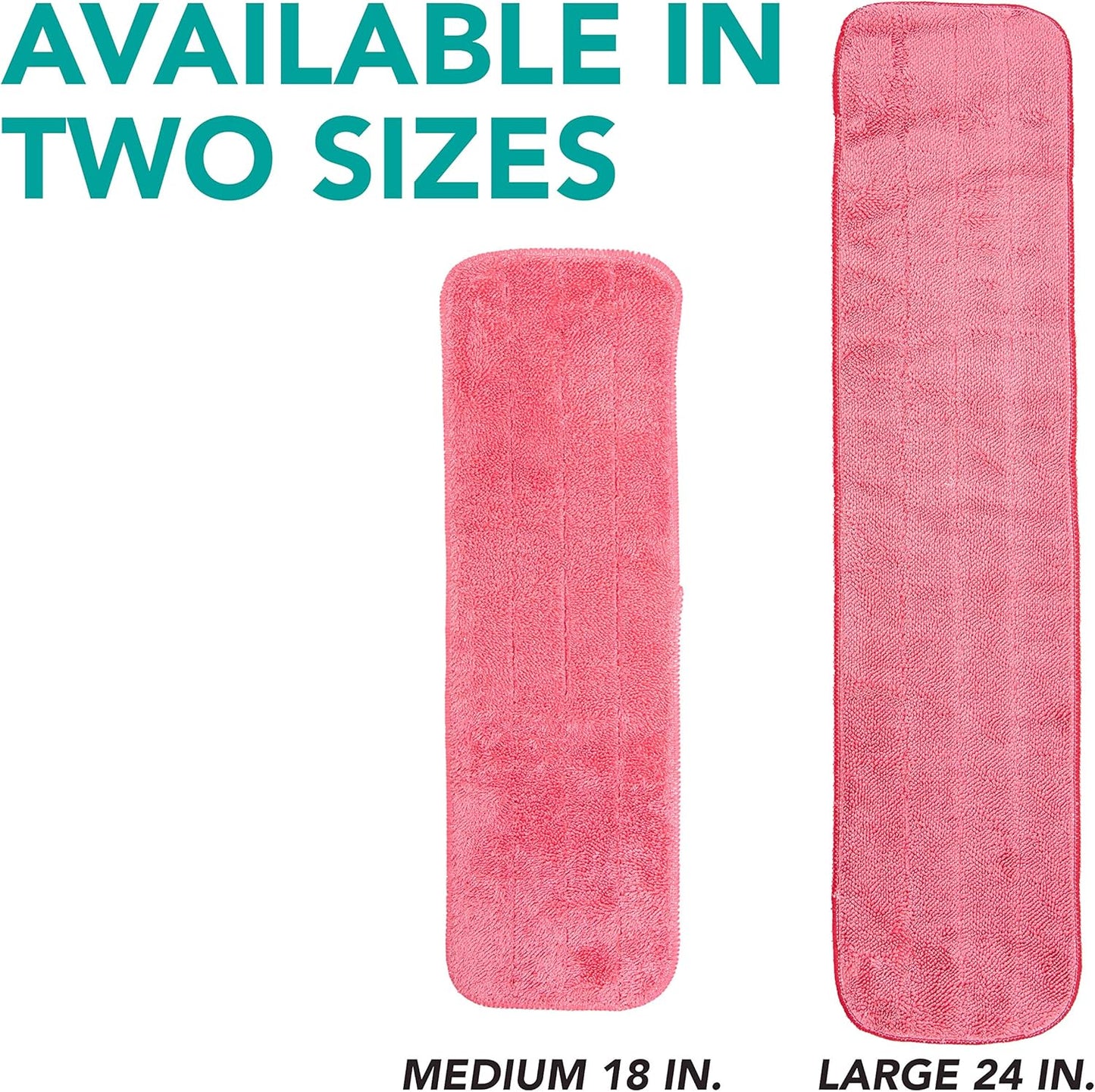 Arkwright Spray Mop Replacement Pads - (Case of 120) Bulk Microfiber Flat Dry and Wet Refill Mop Pads Floor Cleaning, Compatible with Bona and Rubbermaid, Fits All Mop Heads, 18 in, Red