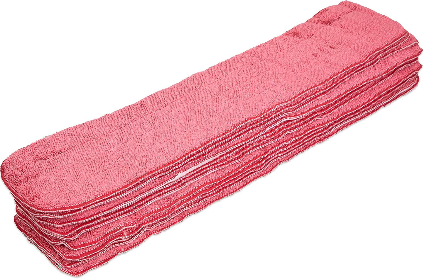 Arkwright Spray Mop Replacement Pads - (Pack of 12) Bulk Microfiber Flat Dry and Wet Refill Mop Pads Floor Cleaning, Compatible with Bona and Rubbermaid, Fits All Mop Heads, 24 in, Red