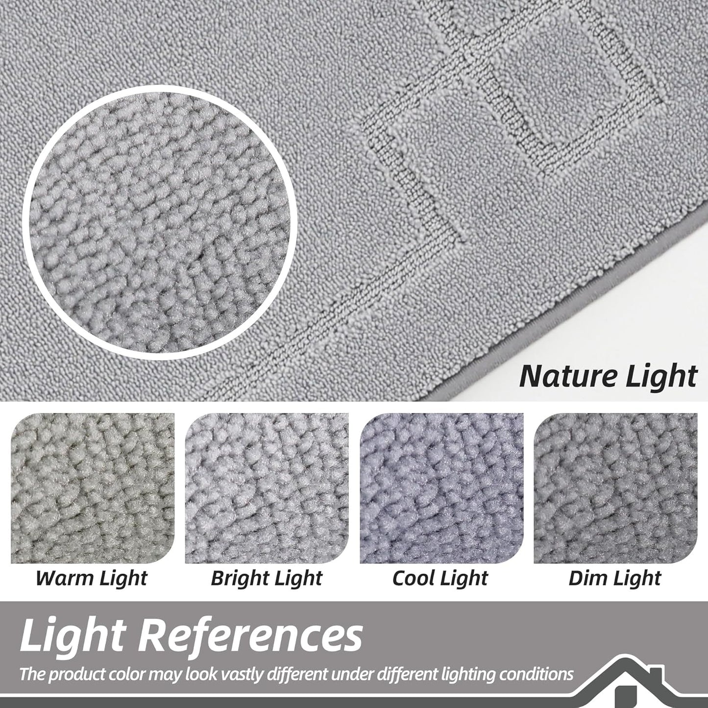 BEQHAUSE Door Mat 24" x 36", Non-Slip Door Mats Indoor Entryway Rugs Washable Low-Profile Absorbent and Stain Resist Floor Mats, Dog Door Mat for Front Back Door, Muddy Wet Shoes & Paws, Light Grey