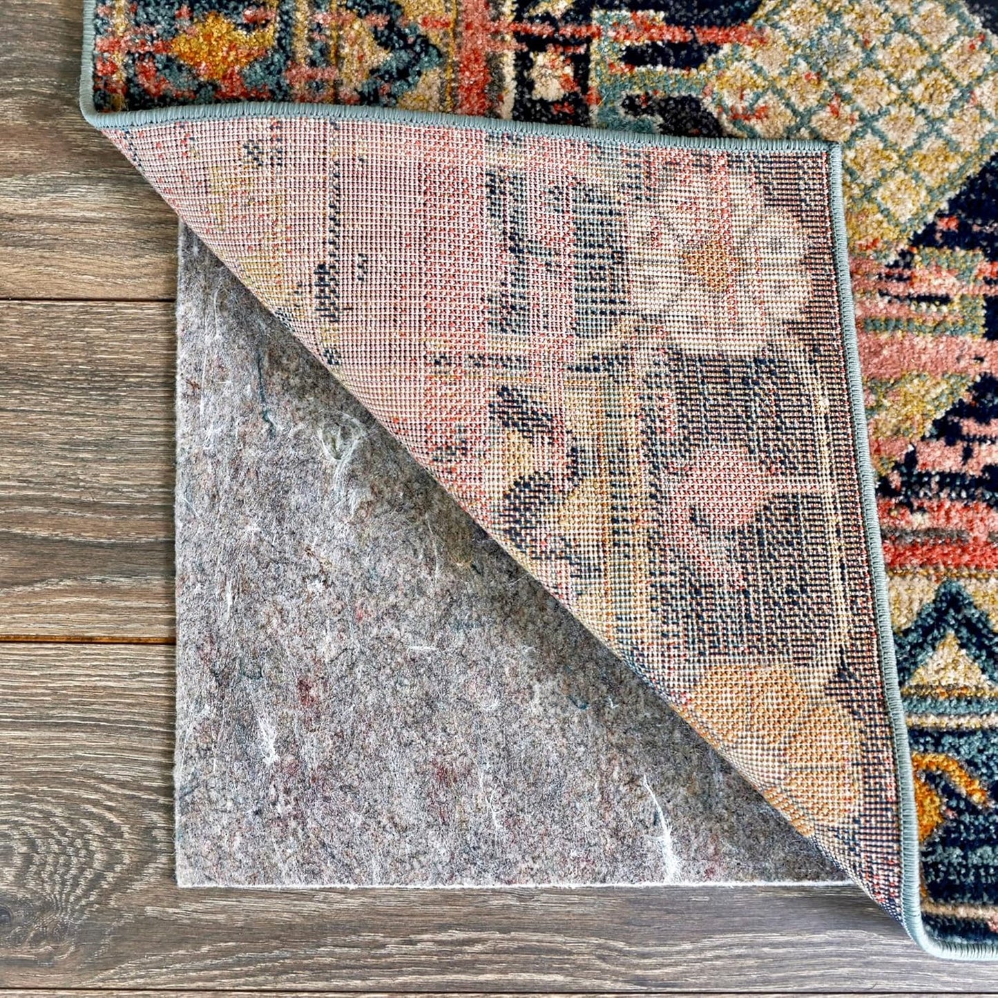 RUGPADUSA - Dual Surface - 8'x10' - 1/8" Thick - Felt + Rubber - Non-Slip Backing Rug Pad - Adds Low-Profile Comfort and Protection