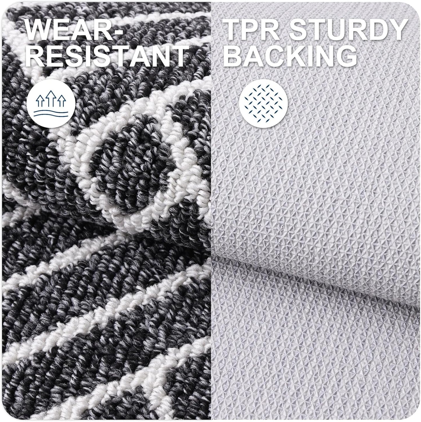 OLANLY Indoor Door Mat, 48x32 Inch, Dirt Resistant and Absorbent, Non-Slip Rubber Backing Floor Mats, Easy Clean Low-Profile Doormat for Entryway, Front Door, and Inside Entrance, Black