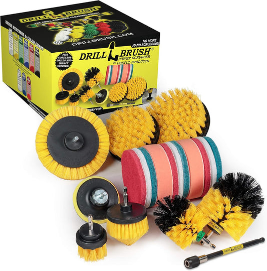 Drill Brush Power Scrubber by Useful Products - Toilet Bowl Power Brush - Bathroom Cleaner - Shower Cleaner - Bathroom Accessories Set - Cleaning Kits - Spin Scrubber Drill Attachments for Cleaning