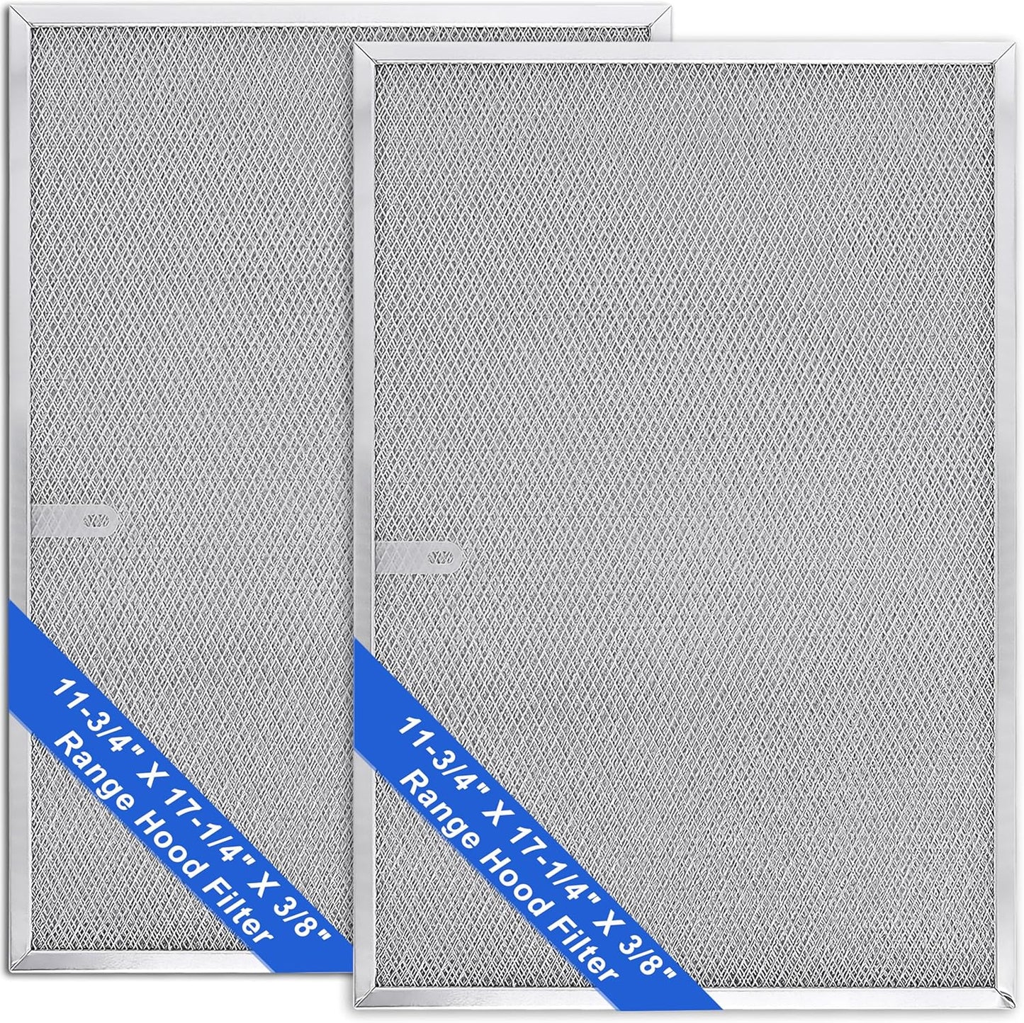 Wadoy BPS1FA36 Range Hood Filter 11-3/4" X 17-1/4" X 3/8", 2 Pack Aluminum Mesh Grease Range Hood Filter with Blue Protective Film (𝐂𝐚𝐧 𝐛𝐞 𝐭𝐨𝐫𝐧 𝐨𝐟𝐟) Compatible with Broan Nutone 99010300E